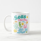 "Seas the Day" Boho farbenfrohe Küste Kaffeetasse (Links)