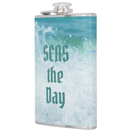 SEAS the Day Breaking Ocean Waves Flachmann (Links)