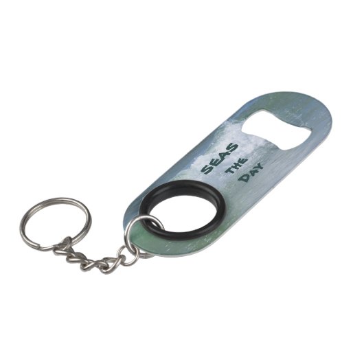 SEAS the Day Breaking Wave mit Initialen Mini Flaschenöffner (Vorderseite Schrägansicht)