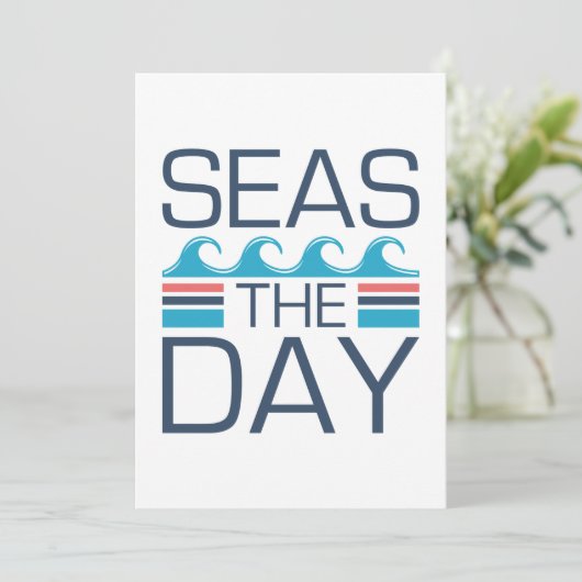 Seas The Day Dankeskarte (Stehend Vorderseite)