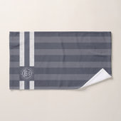 Seas the Day Denim Blue Striped Nautical Theme Badhandtuch Set (Handtuch)