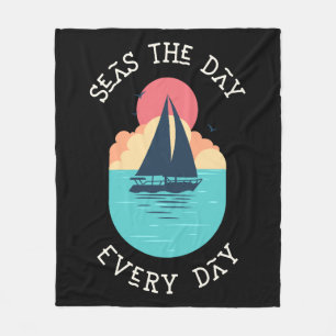 Seas the Day Everyday/Beach-Schwarzwerfer-Decke Fleecedecke