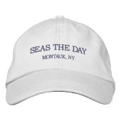 Seas the Day | Ihr Stadt- oder Strandname Bestickte Kappe (Vorderseite)