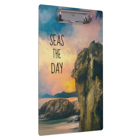 Seas the Day Inspiration Quote Clipboard Klemmbrett (Rechts)