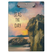 Seas the Day Inspiration Quote Clipboard Klemmbrett (Vorderseite)