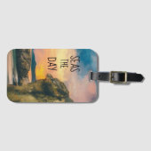 Seas the Day Inspiration Quote Luggage Tag Gepäckanhänger (Vorderseite (Horizontal))
