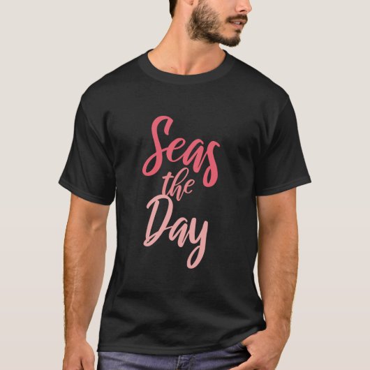Seas The Day Lässig Beach Vacation Außenbekleidung T-Shirt (Vorderseite)