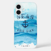 Seas the Day | Monogramm Case-Mate iPhone Hülle (Rückseite)