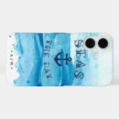 Seas the Day | Monogramm Case-Mate iPhone Hülle (Rückseite (Horizontal))