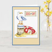 Seas The Day Nautical 12x18 Card - Leere Karte (Gelbe Blume)