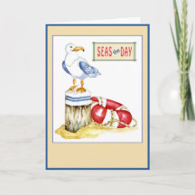 Seas The Day Nautical 12x18 Card mit Verse
