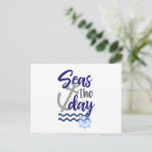 Seas the Day, nautical Postkarte (Stehend Vorderseite)