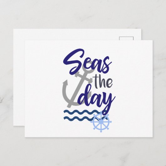 Seas the Day, nautical Postkarte (Vorne/Hinten)