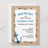 Seas the Day Nautical Retirement Einladung (Vorderseite)