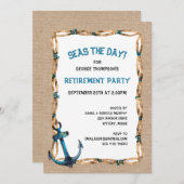 Seas the Day Nautical Retirement Einladung (Vorne/Hinten)