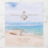 Seas The Day Nautical Wedding Weinetikett (Einzelnes Label)