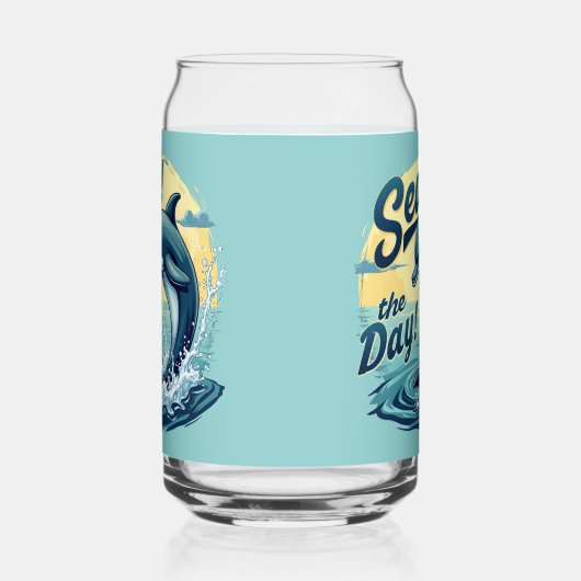 Seas the Day Retro Dolphin Ocean Ästhetik Dosenglas (Links)