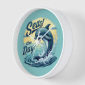 Seas the Day Retro Dolphin Ocean Ästhetik Uhr (Winkel)