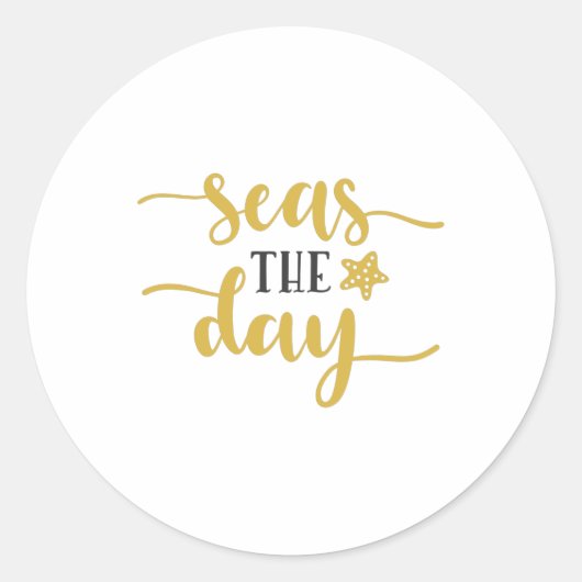 Seas the Day Runder Aufkleber (Vorderseite)