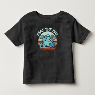 Seas The Day   Summer Vibes Octopus Kleinkind T-shirt