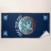 Seas The Day | Summer Vibes Octopus Strandtuch (Vorderseite)