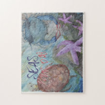 Seas Your Day Meereswelt Wasserfarbe 11x14" Puzzle