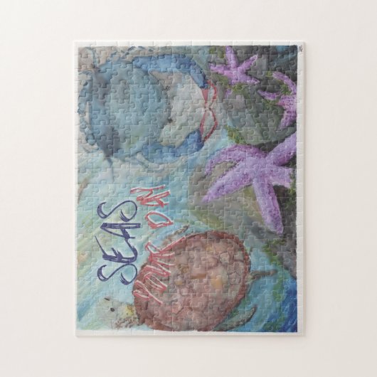 Seas Your Day Meereswelt Wasserfarbe 11x14" Puzzle (Vertikal)