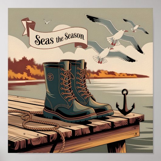 Seasaison - Vintage Seebannerart Poster (Vorne)