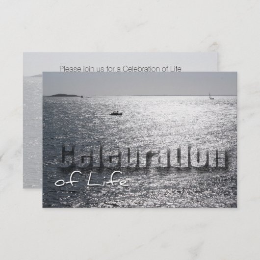 Seascape 1 Feier zum Lebensdenkmal Einladung (Vorne/Hinten)