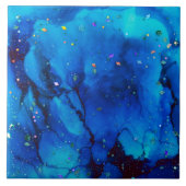 Seascape Alcohol Ink Abstract Fliese (Vorderseite)
