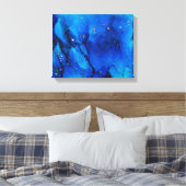 Seascape Alcohol Ink Abstract Leinwanddruck (Insitu (Schlafzimmer))