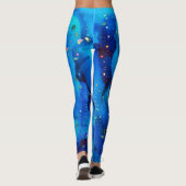 Seascape Alcohol Tinte Abstrakt Leggings (Rückseite)