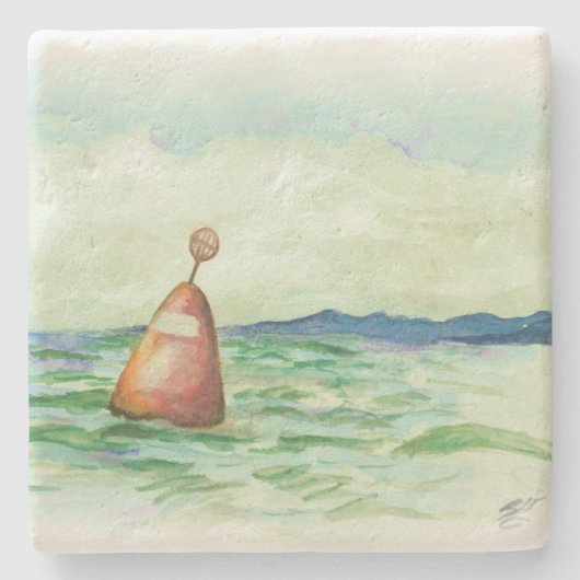 Seascape Aquarell Booy Art Untersetzer (Vorderseite)