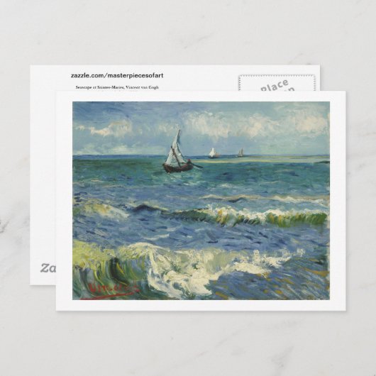 Seascape at Saintes-Maries (F415)Van Gogh Fine Art Postkarte (Vorne/Hinten)