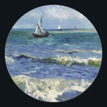 Seascape at Saintes Maries - Vincent Van Gogh Runder Aufkleber<br><div class="desc">Seascape bei Saintes Maries von Vincent Van Gogh. Vincent Van Gogh (30. März 1853 - 29. Juli 1890) war ein niederländischer postimpressionistischer Maler, dessen Werk einen weit reichenden Einfluss auf die Kunst des 20. Jahrhunderts durch seine lebhaften Farben und seine emotionale Wirkung hatte. Sein Ruhm wuchs in den Jahren nach...</div>