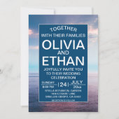 Seascape beach blue sky Wedding Einladung (Vorderseite)