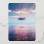 Seascape beach blue sky Wedding Foil Einladung (Rückseite)