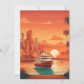 Seascape Beach Cruise Palm Wedding Einladung (Rückseite)