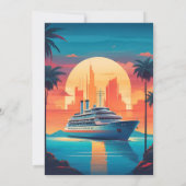 Seascape Beach Cruise Wedge Einladung (Rückseite)