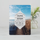 Seascape Beach feiern Hochzeitsfoil Einladung (Stehend vorne)