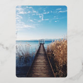 Seascape Beach feiern Hochzeitsfoil Einladung (Rückseite)