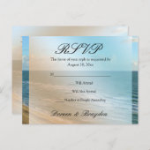 Seascape Beach Hochzeit Blue Ocean Einladungspostkarte (Vorne/Hinten)