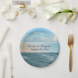 Seascape Beach Hochzeit Blue Ocean Pappteller