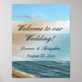 Seascape Beach Hochzeit Blue Ocean Poster
