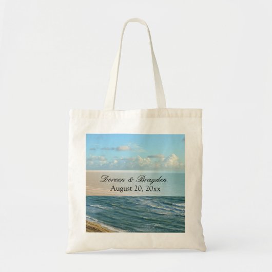 Seascape Beach Hochzeit Blue Ocean Tragetasche (Vorne)