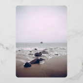 Seascape Beach Marine Hochzeitsfoil Einladung (Rückseite)