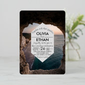 Seascape Beach Summer Wedding Folieneinladung (Stehend vorne)