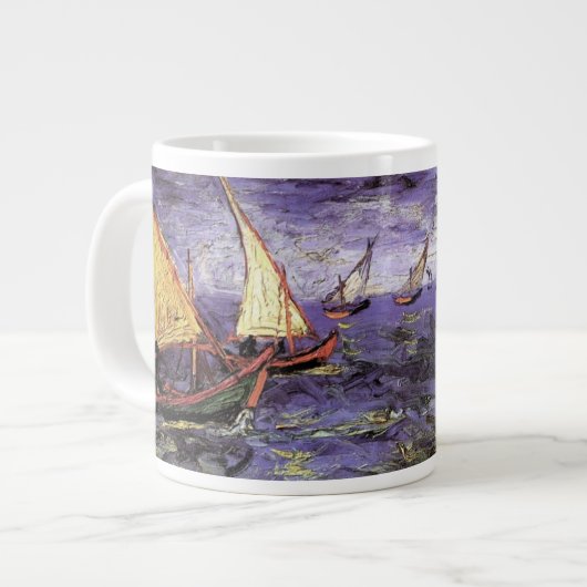 Seascape bei Saintes Maries von Vincent van Gogh Jumbo-Tasse (Vorderseite Links)