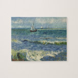 Seascape bei Saintes Maries von Vincent van Gogh Puzzle<br><div class="desc">Seascape in Saintes Maries (1888) von Vincent van Gogh ist ein Vintager Post-Impressionismen maritimer Malerei. Eine Meereslandschaft mit Segelbooten am Meer mit sanften Wellen in Strandnähe. Über den Künstler: Vincent Willem van Gogh (1853-1890) war ein postimpressionistischer Maler, dessen Werk besonders für seine raue Schönheit, emotionale Ehrlichkeit und kühne Farbe bemerkenswert...</div>