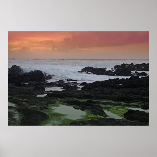 Seascape bei Sonnenuntergang Poster (Vorne)